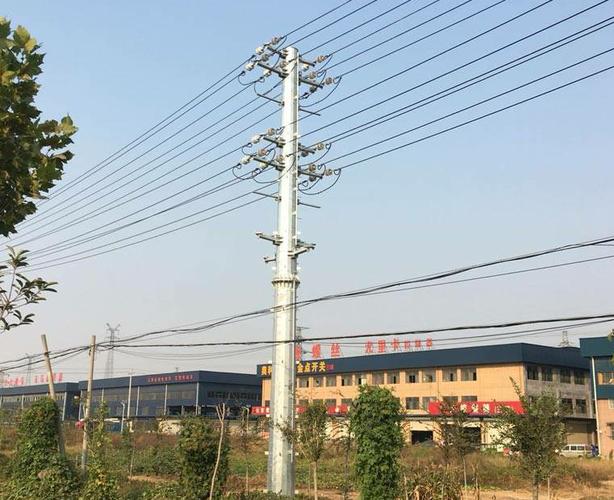 高压10kv转角杆塔单管避雷针价格铁电线杆图纸定制